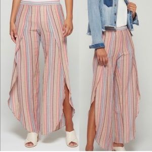 Anthropologie Pastel Striped Wide Leg Pants